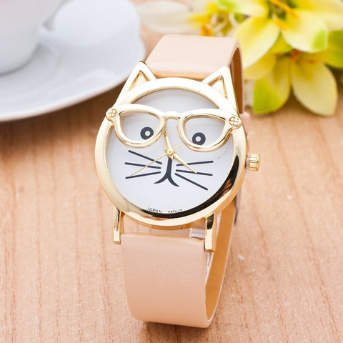 Gold Plated Cat Watch for Women (with 10 variations) - Holiday Sale!